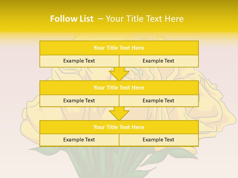 A Bouquet Of Yellow Roses On A Purple Background PowerPoint Template