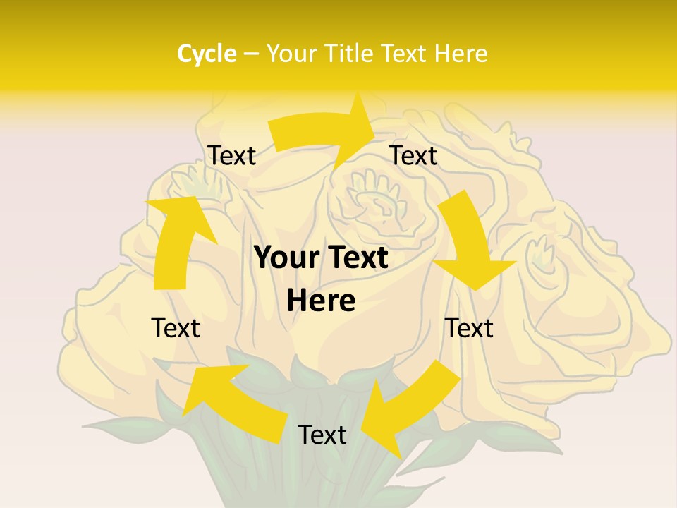 A Bouquet Of Yellow Roses On A Purple Background PowerPoint Template