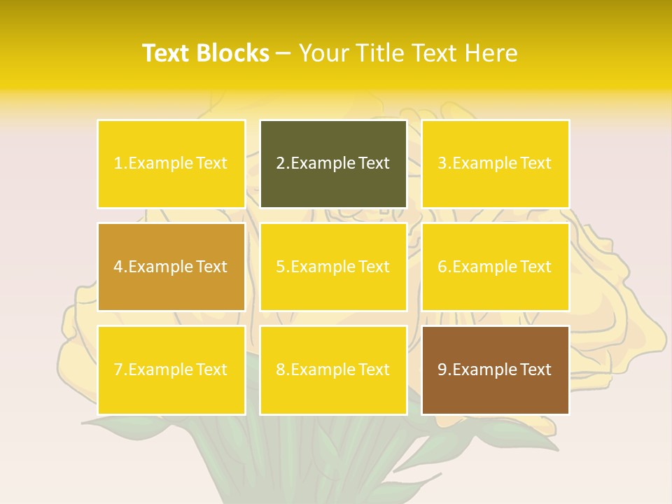 A Bouquet Of Yellow Roses On A Purple Background PowerPoint Template