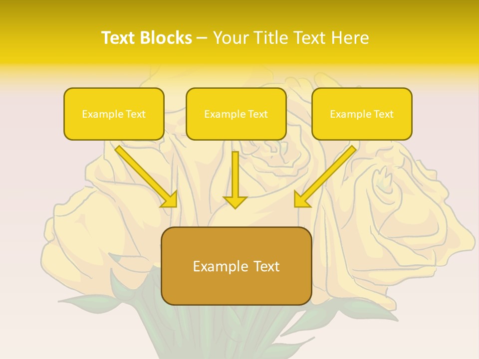 A Bouquet Of Yellow Roses On A Purple Background PowerPoint Template