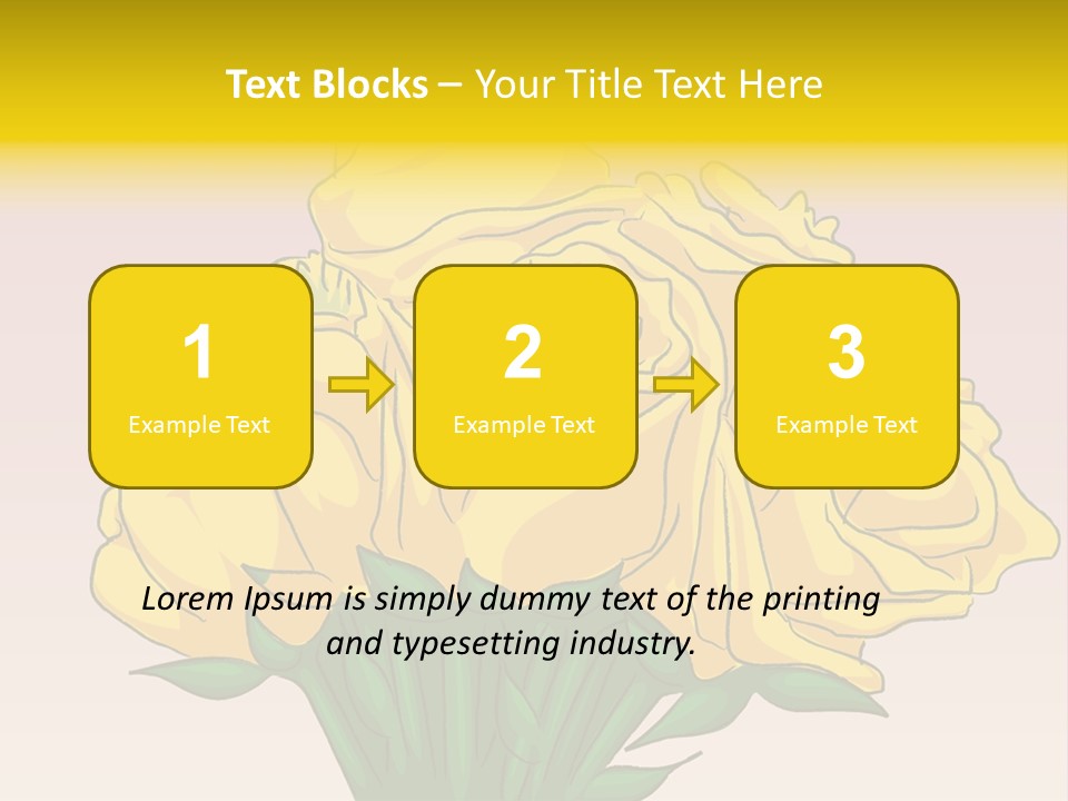 A Bouquet Of Yellow Roses On A Purple Background PowerPoint Template