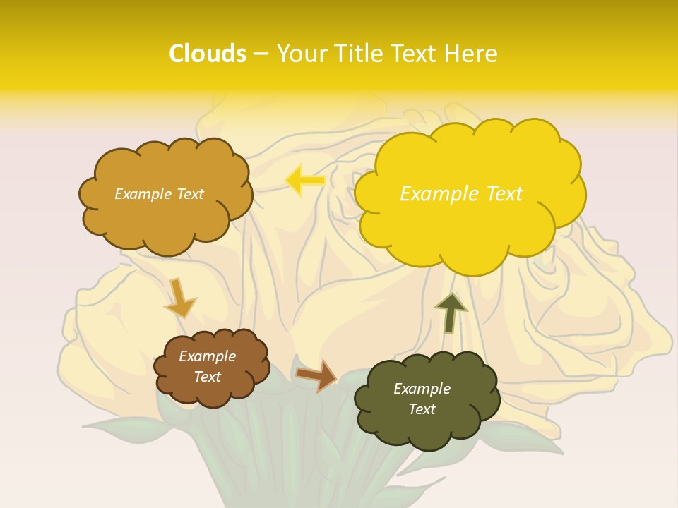 A Bouquet Of Yellow Roses On A Purple Background PowerPoint Template