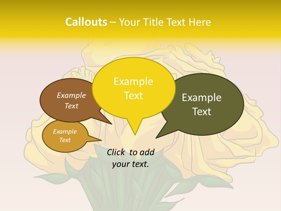 A Bouquet Of Yellow Roses On A Purple Background PowerPoint Template