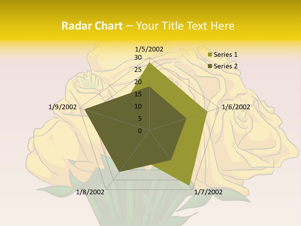 A Bouquet Of Yellow Roses On A Purple Background PowerPoint Template