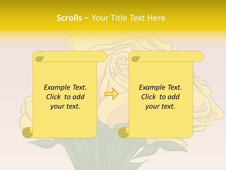 A Bouquet Of Yellow Roses On A Purple Background PowerPoint Template