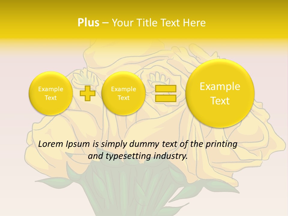 A Bouquet Of Yellow Roses On A Purple Background PowerPoint Template