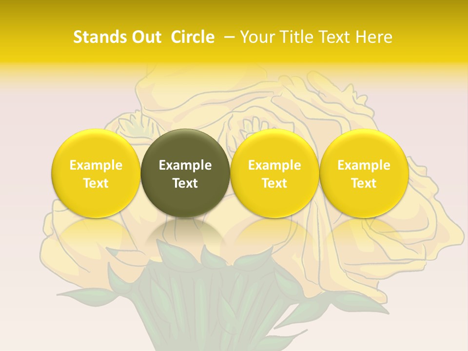 A Bouquet Of Yellow Roses On A Purple Background PowerPoint Template