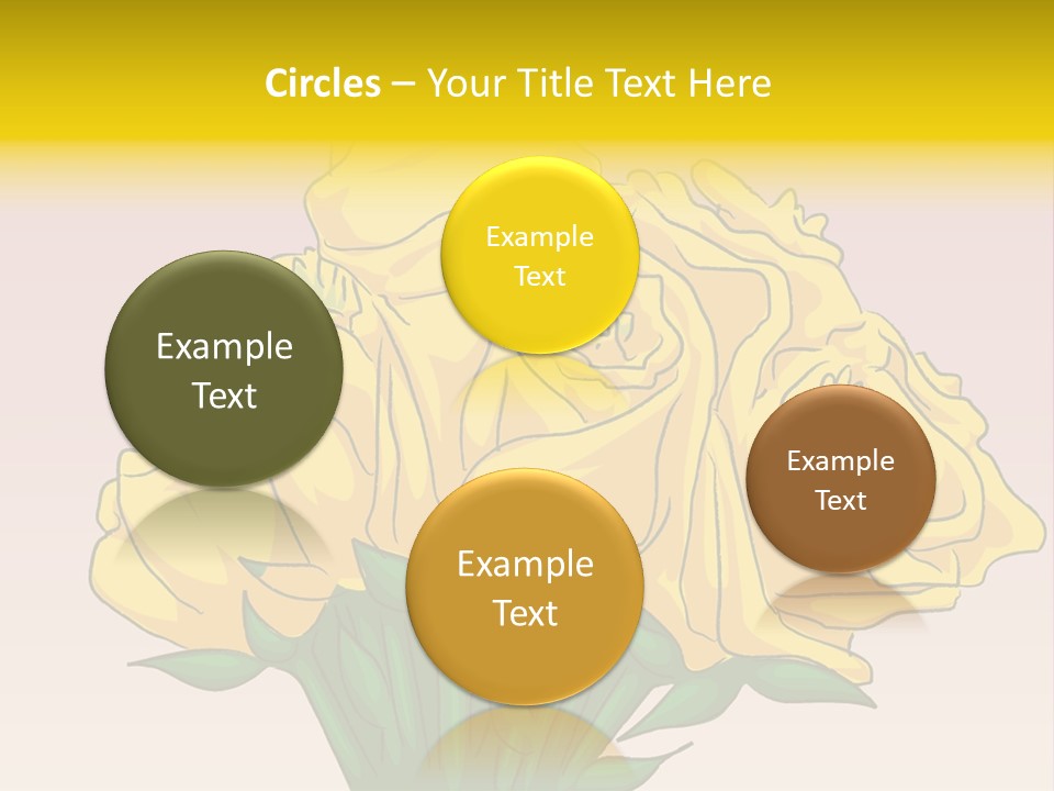 A Bouquet Of Yellow Roses On A Purple Background PowerPoint Template