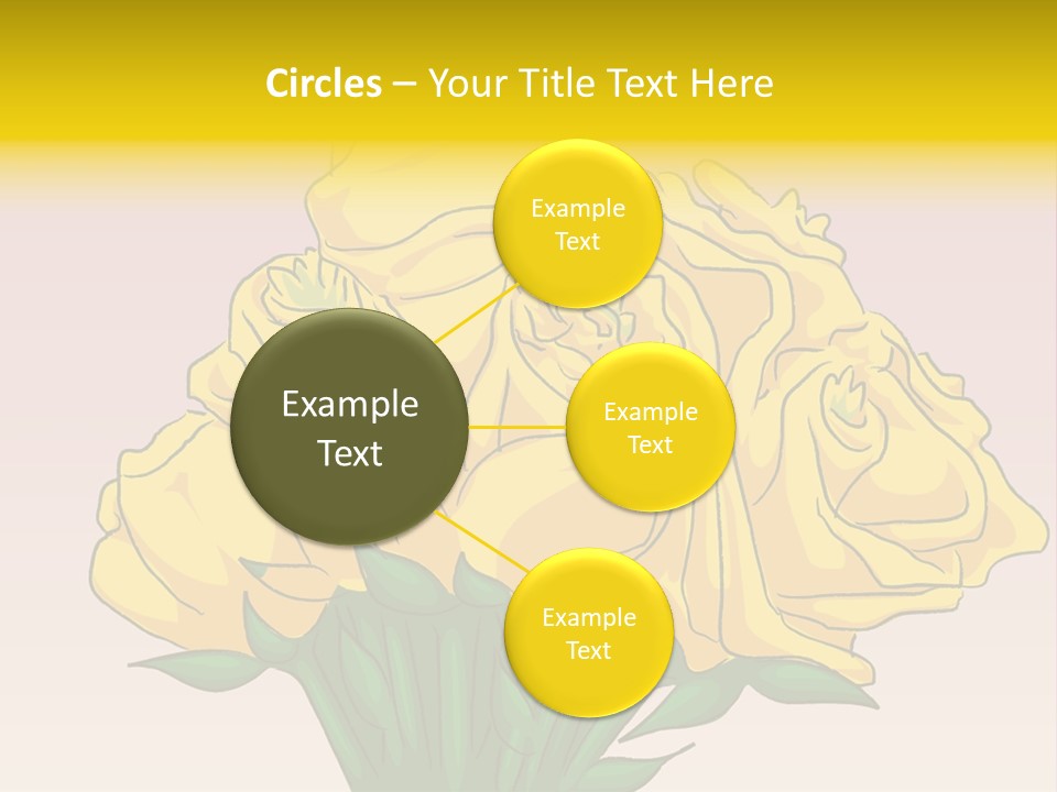 A Bouquet Of Yellow Roses On A Purple Background PowerPoint Template