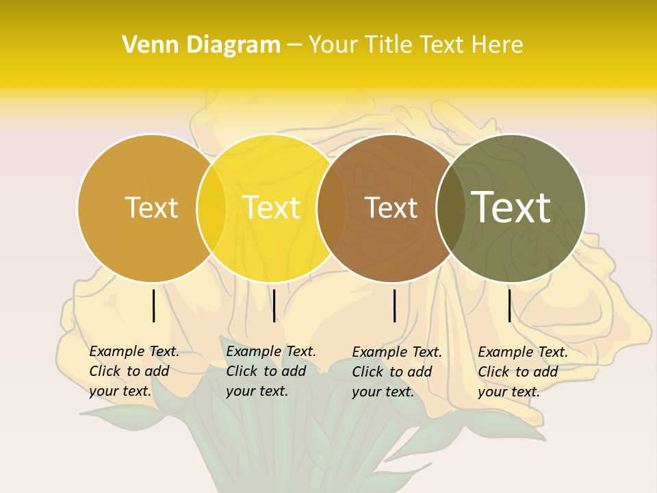 A Bouquet Of Yellow Roses On A Purple Background PowerPoint Template