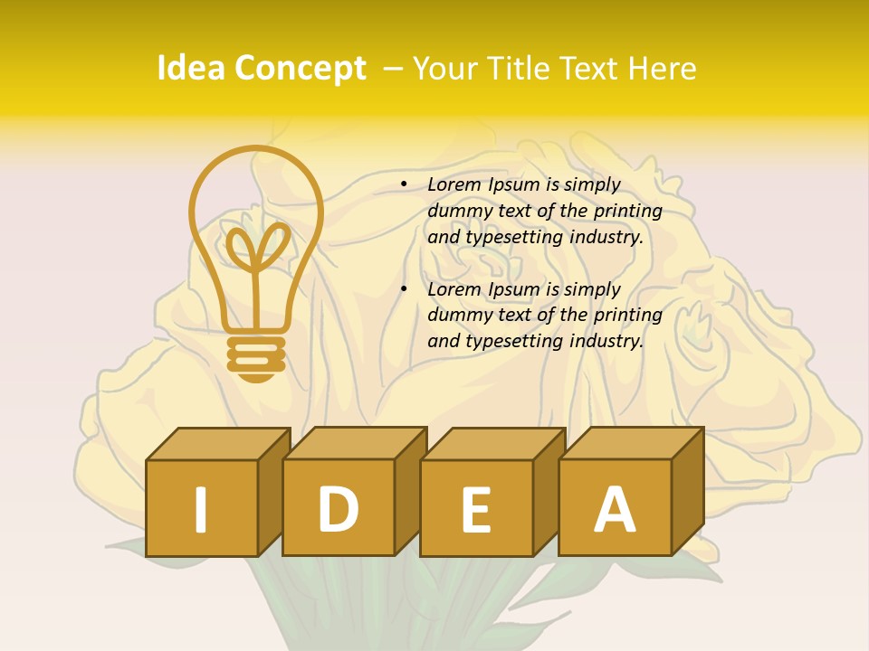 A Bouquet Of Yellow Roses On A Purple Background PowerPoint Template