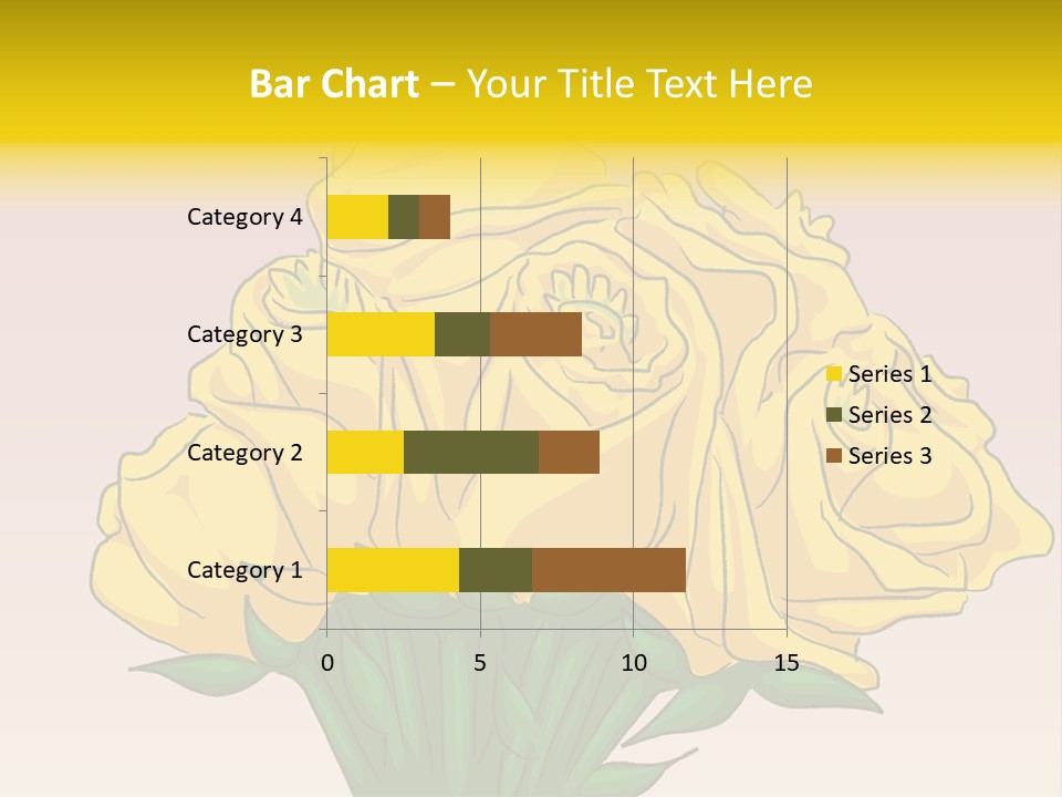 A Bouquet Of Yellow Roses On A Purple Background PowerPoint Template