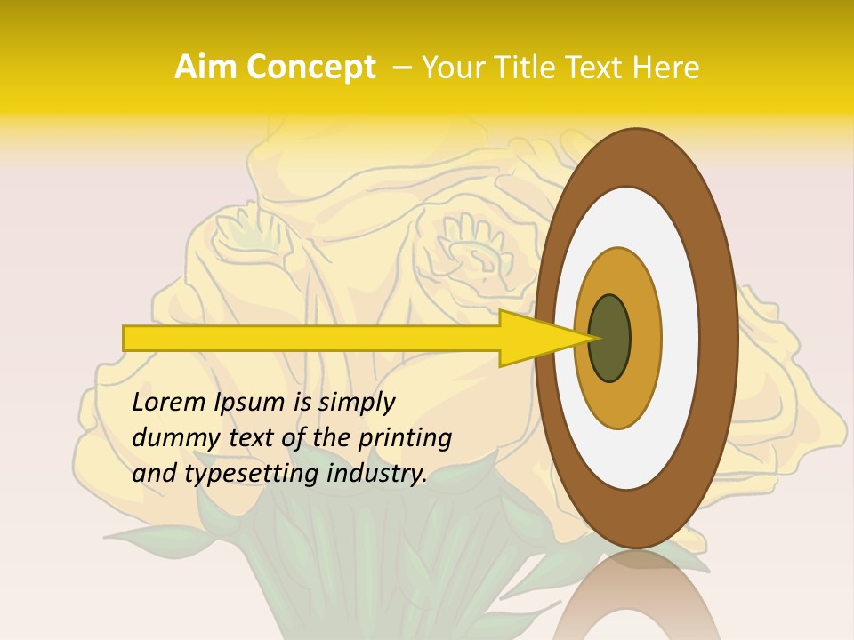 A Bouquet Of Yellow Roses On A Purple Background PowerPoint Template