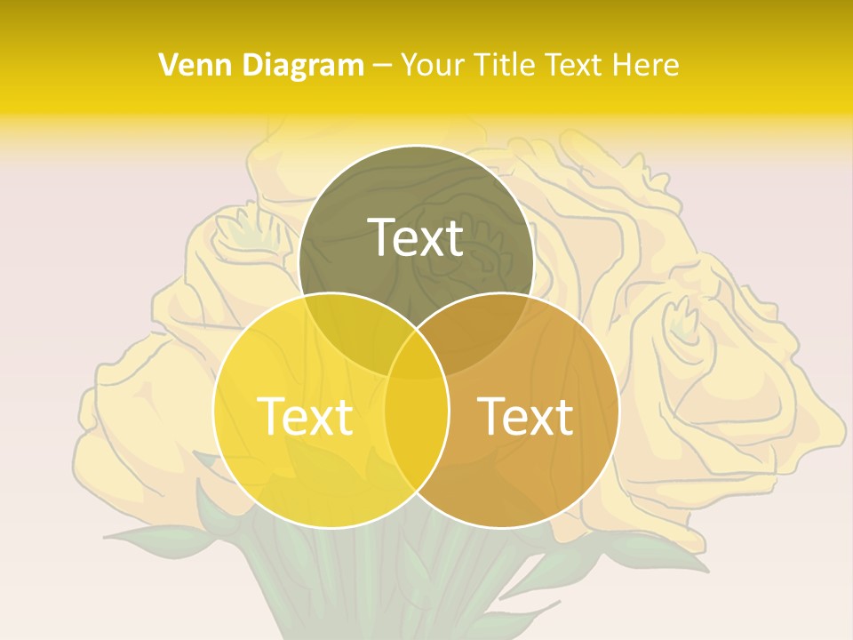 A Bouquet Of Yellow Roses On A Purple Background PowerPoint Template