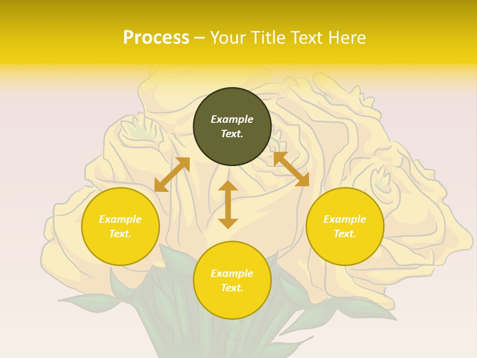 A Bouquet Of Yellow Roses On A Purple Background PowerPoint Template