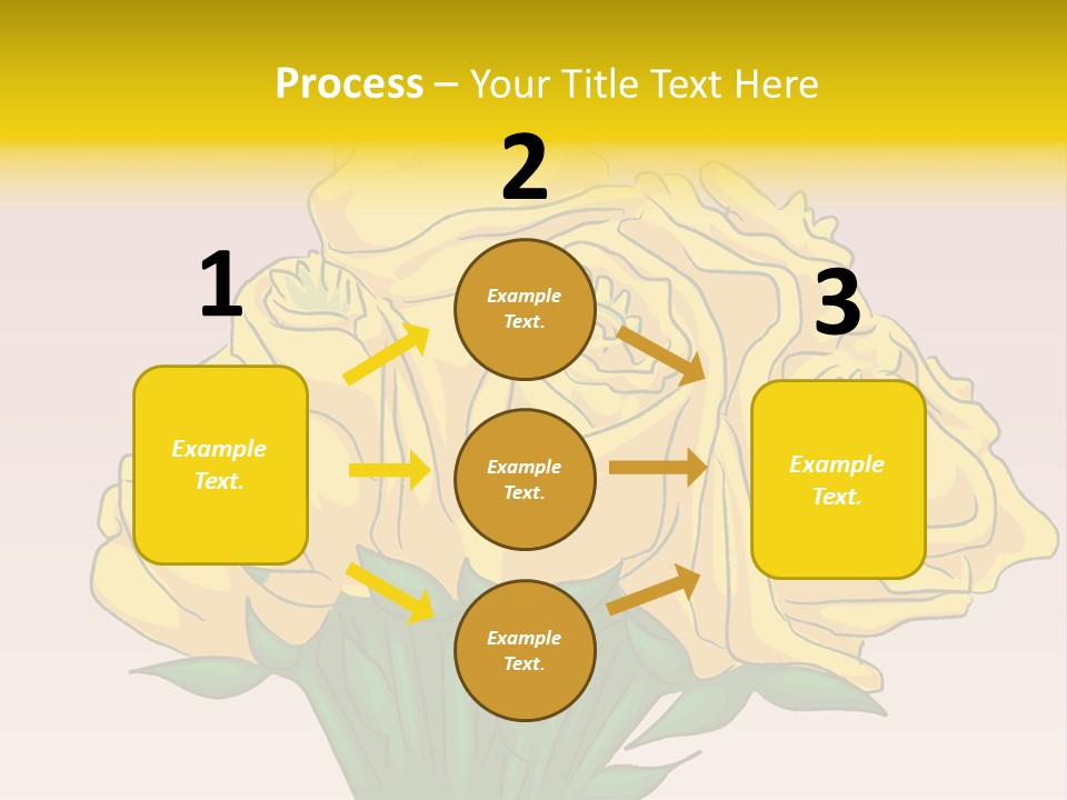 A Bouquet Of Yellow Roses On A Purple Background PowerPoint Template