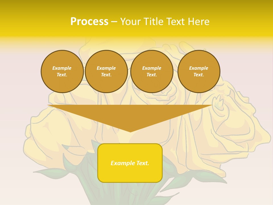 A Bouquet Of Yellow Roses On A Purple Background PowerPoint Template