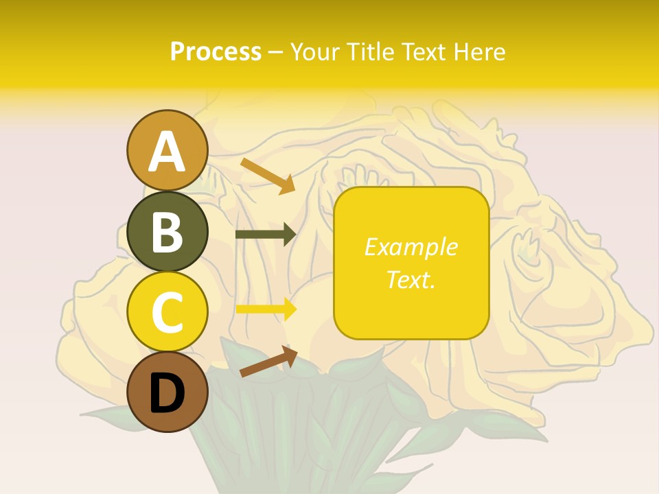 A Bouquet Of Yellow Roses On A Purple Background PowerPoint Template