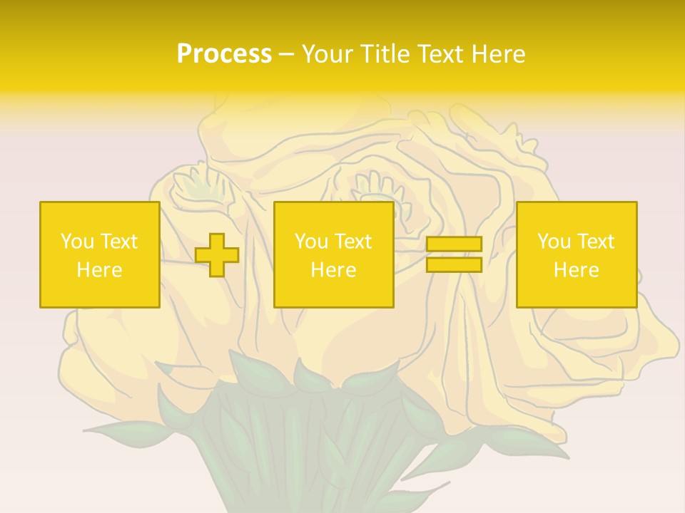 A Bouquet Of Yellow Roses On A Purple Background PowerPoint Template