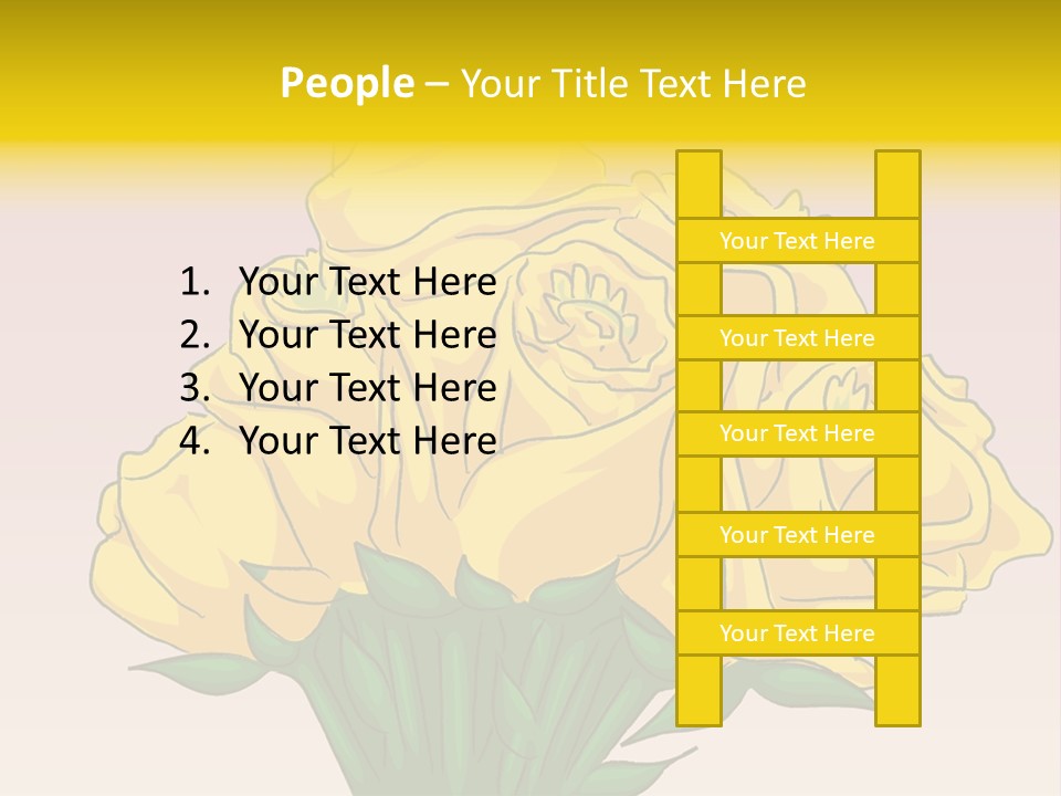 A Bouquet Of Yellow Roses On A Purple Background PowerPoint Template