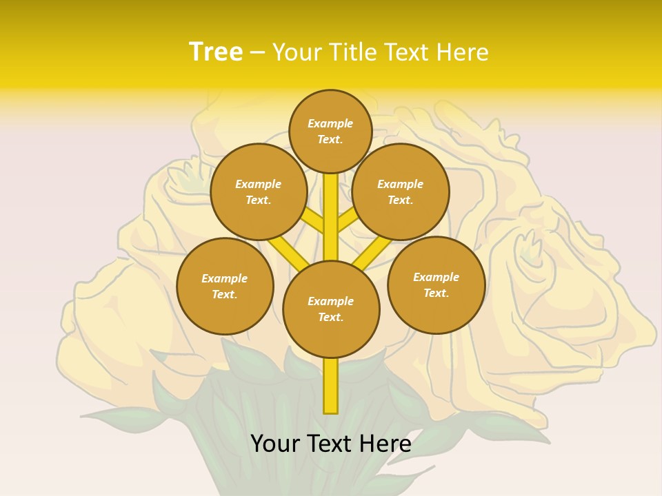 A Bouquet Of Yellow Roses On A Purple Background PowerPoint Template