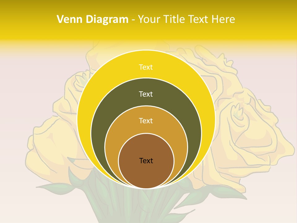 A Bouquet Of Yellow Roses On A Purple Background PowerPoint Template