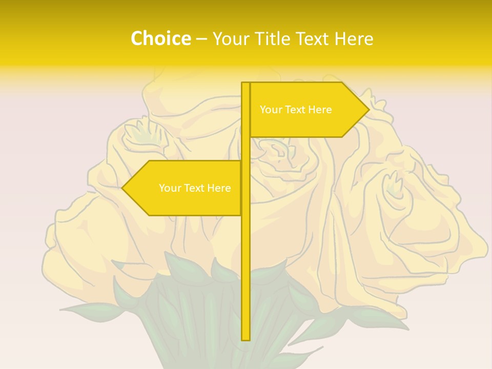 A Bouquet Of Yellow Roses On A Purple Background PowerPoint Template