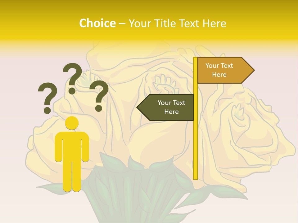 A Bouquet Of Yellow Roses On A Purple Background PowerPoint Template