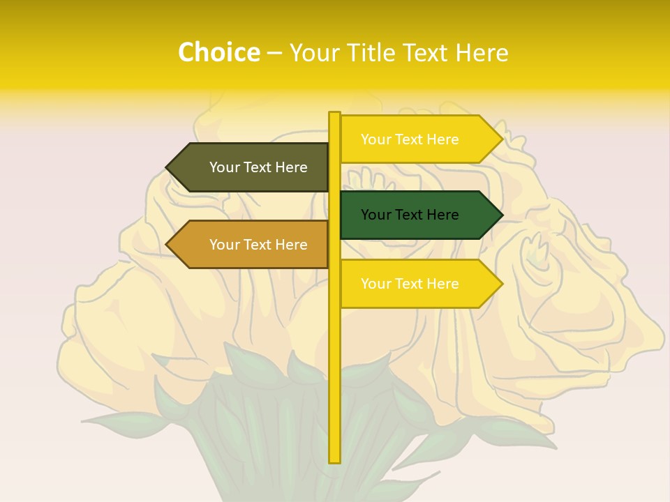 A Bouquet Of Yellow Roses On A Purple Background PowerPoint Template
