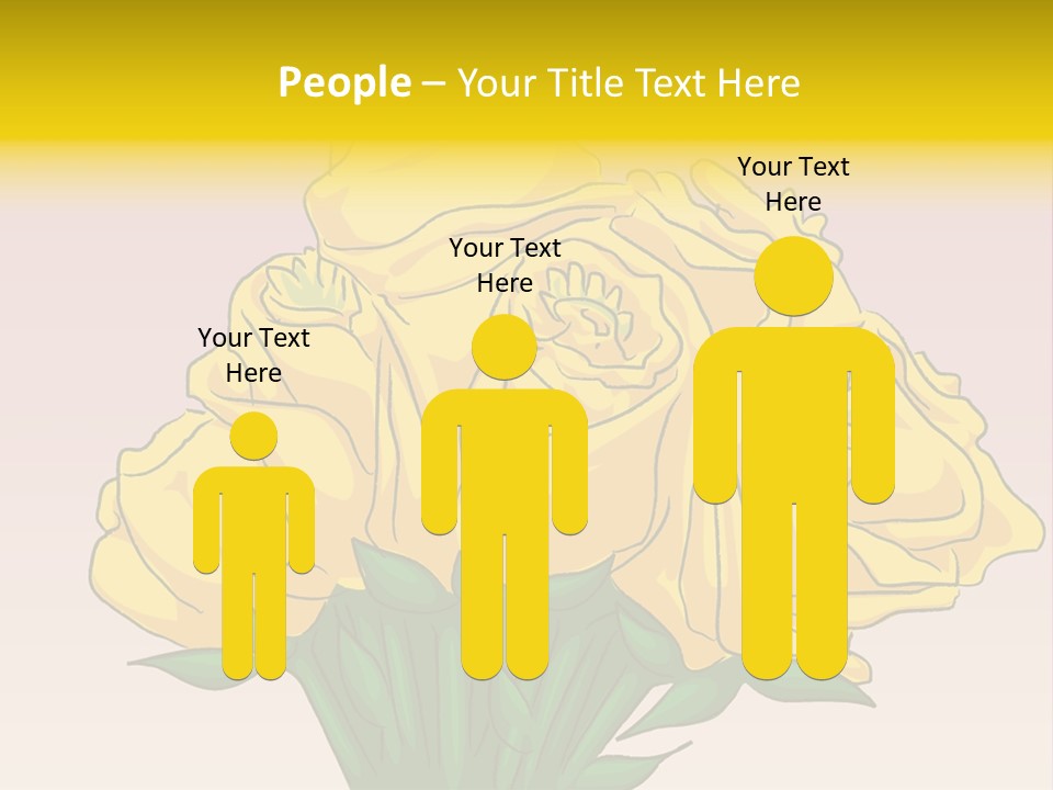 A Bouquet Of Yellow Roses On A Purple Background PowerPoint Template