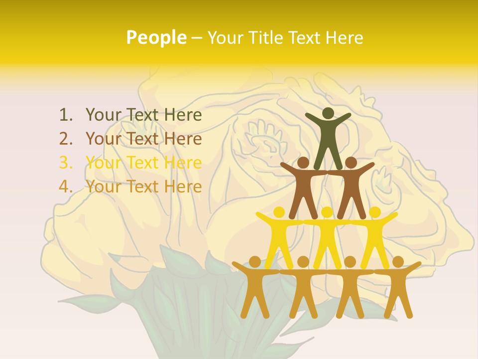 A Bouquet Of Yellow Roses On A Purple Background PowerPoint Template