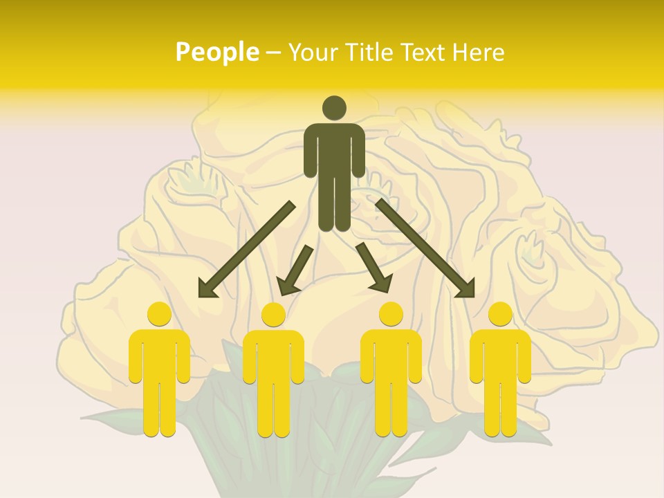 A Bouquet Of Yellow Roses On A Purple Background PowerPoint Template