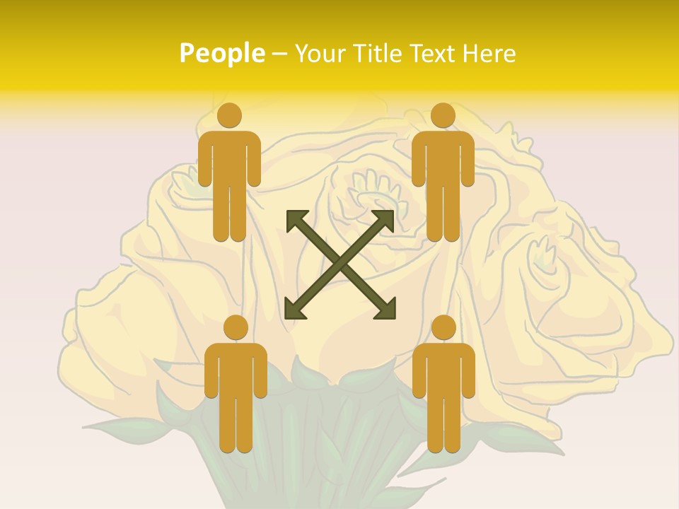 A Bouquet Of Yellow Roses On A Purple Background PowerPoint Template