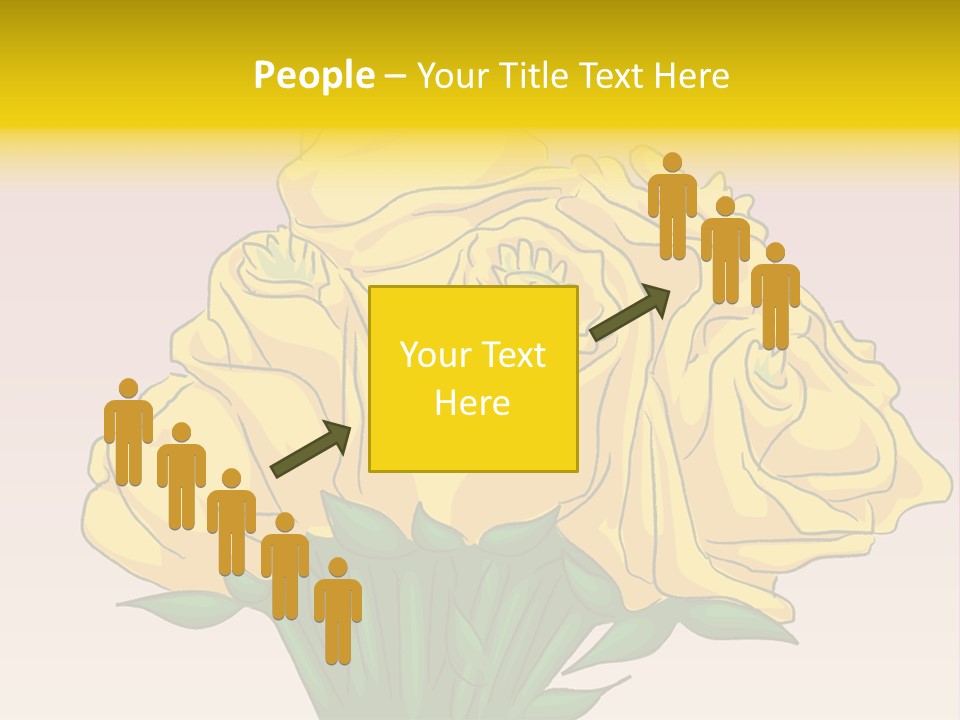 A Bouquet Of Yellow Roses On A Purple Background PowerPoint Template