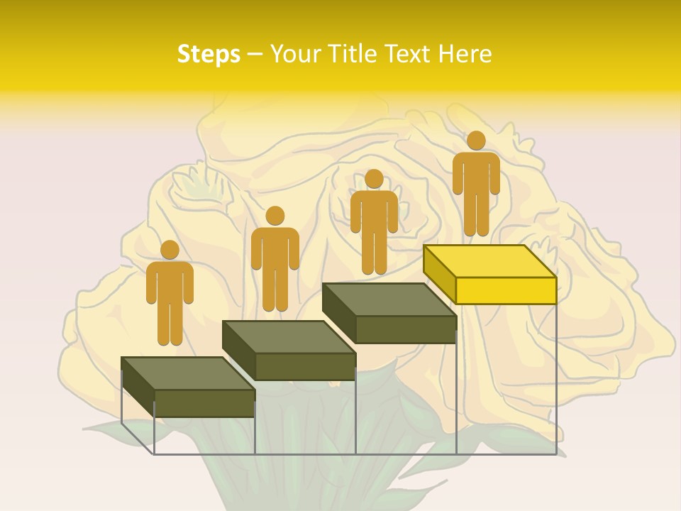 A Bouquet Of Yellow Roses On A Purple Background PowerPoint Template