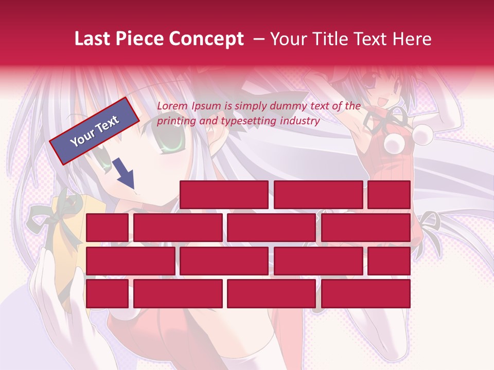 Two Anime Girls With Long White Hair And Green Eyes PowerPoint Template