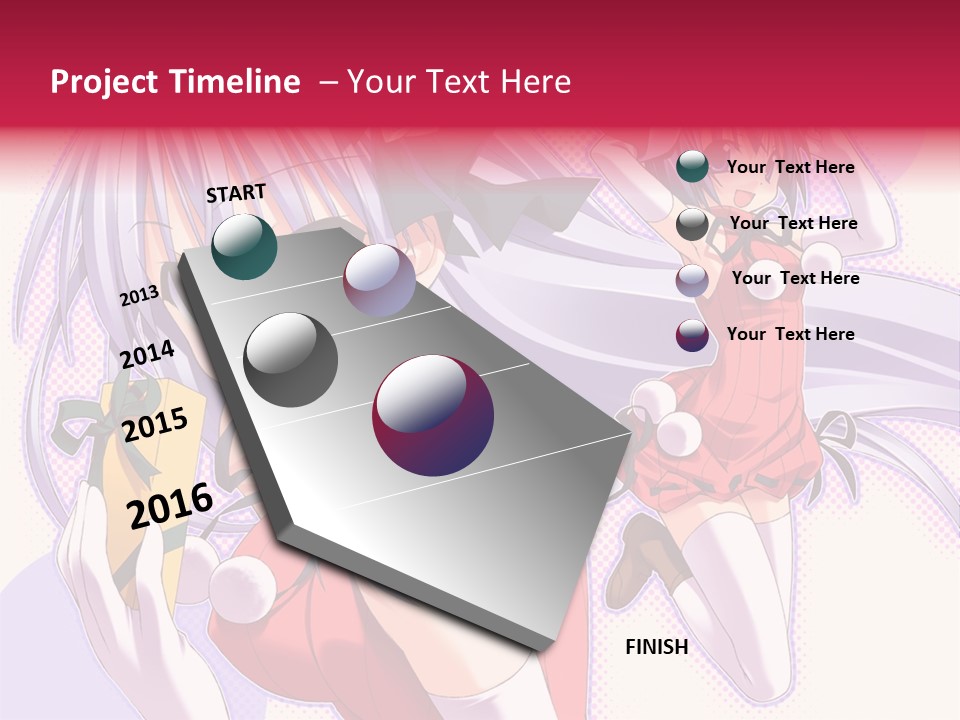 Two Anime Girls With Long White Hair And Green Eyes PowerPoint Template