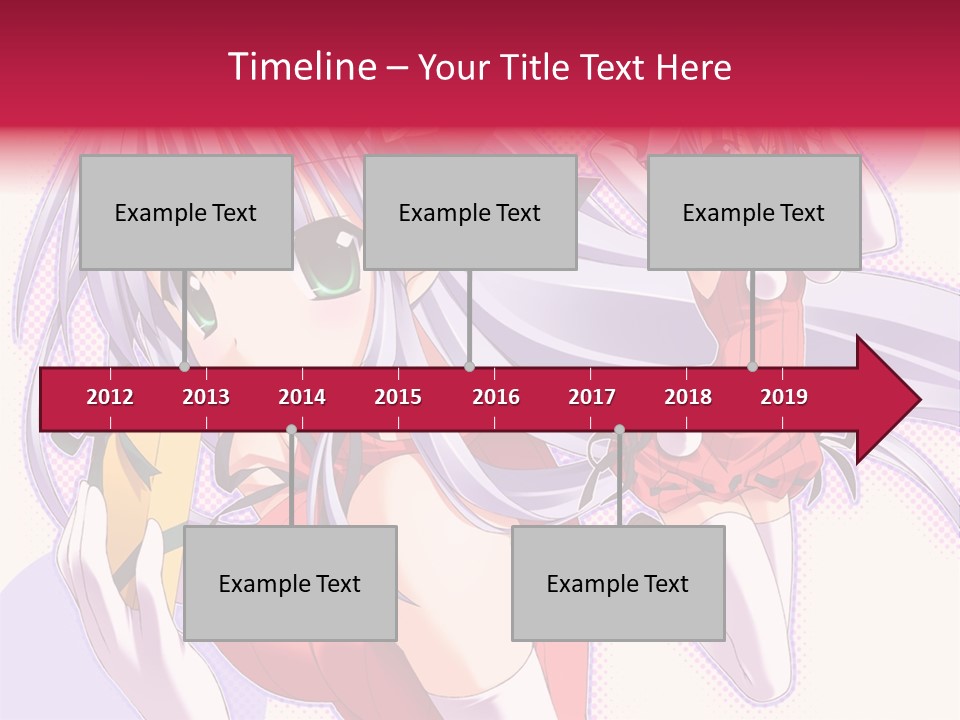 Two Anime Girls With Long White Hair And Green Eyes PowerPoint Template