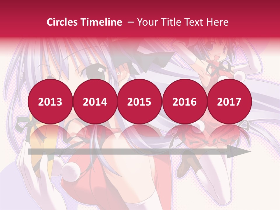 Two Anime Girls With Long White Hair And Green Eyes PowerPoint Template