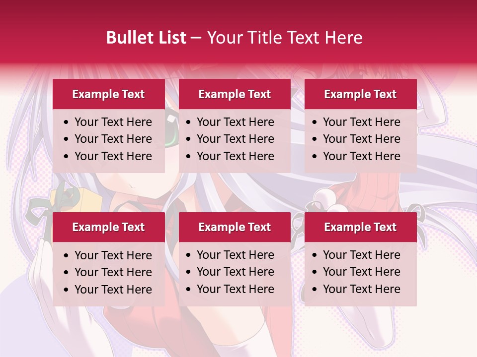 Two Anime Girls With Long White Hair And Green Eyes PowerPoint Template