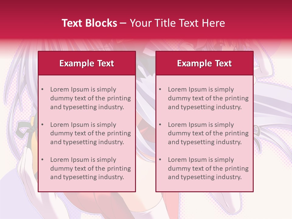 Two Anime Girls With Long White Hair And Green Eyes PowerPoint Template