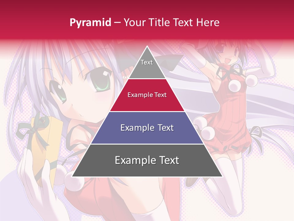 Two Anime Girls With Long White Hair And Green Eyes PowerPoint Template