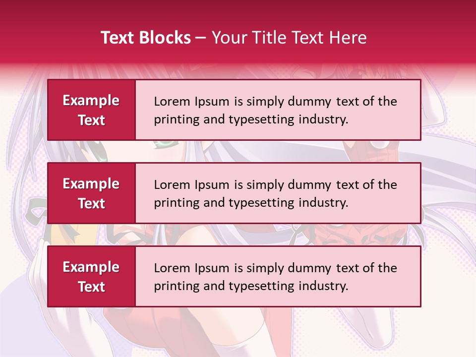 Two Anime Girls With Long White Hair And Green Eyes PowerPoint Template