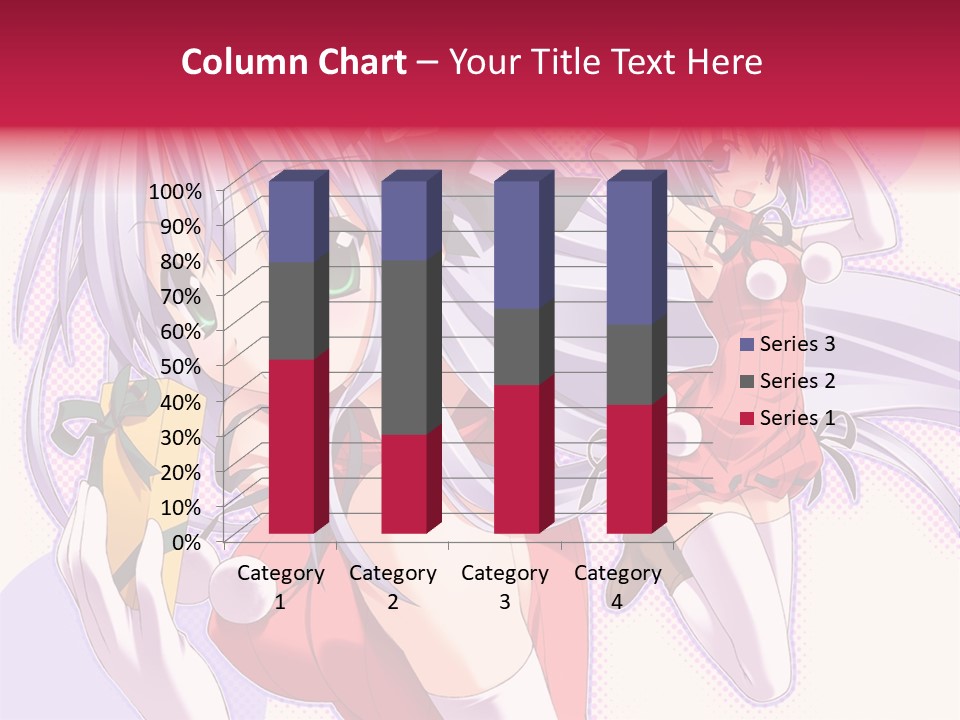 Two Anime Girls With Long White Hair And Green Eyes PowerPoint Template