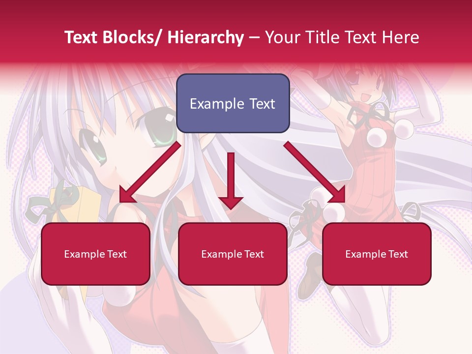 Two Anime Girls With Long White Hair And Green Eyes PowerPoint Template