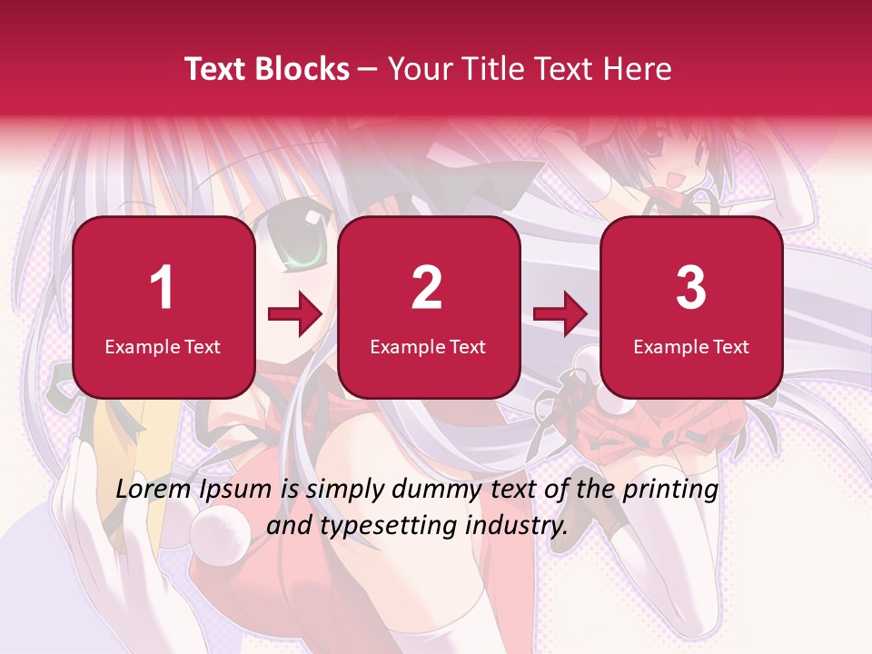 Two Anime Girls With Long White Hair And Green Eyes PowerPoint Template