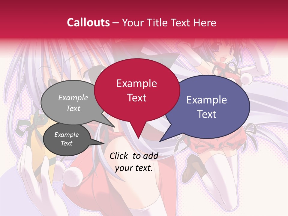 Two Anime Girls With Long White Hair And Green Eyes PowerPoint Template