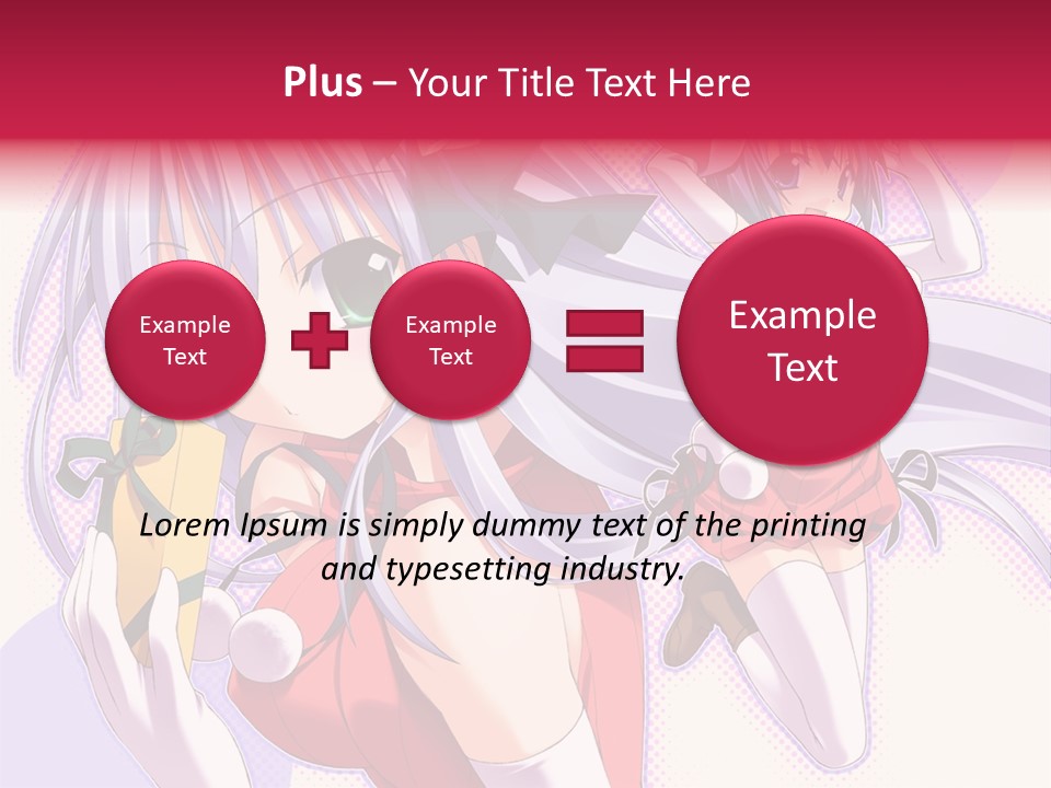 Two Anime Girls With Long White Hair And Green Eyes PowerPoint Template