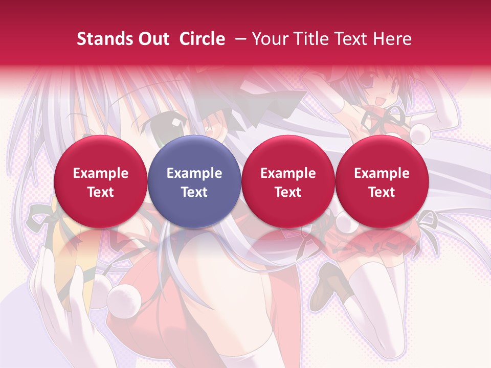 Two Anime Girls With Long White Hair And Green Eyes PowerPoint Template