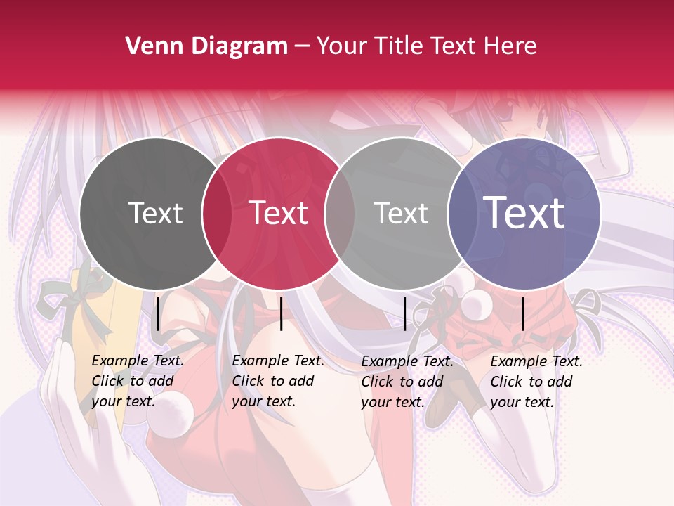 Two Anime Girls With Long White Hair And Green Eyes PowerPoint Template